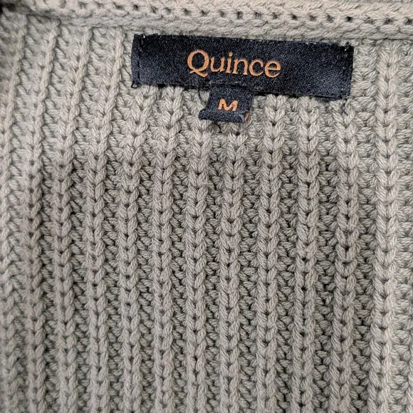 Quince Sage Green Oversized Ribbed Cardigan, Size M - Picture 2 of 6